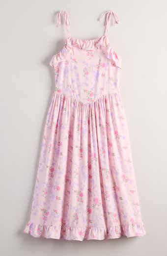 Kids' Floral Ruffle Tie Strap Sundress