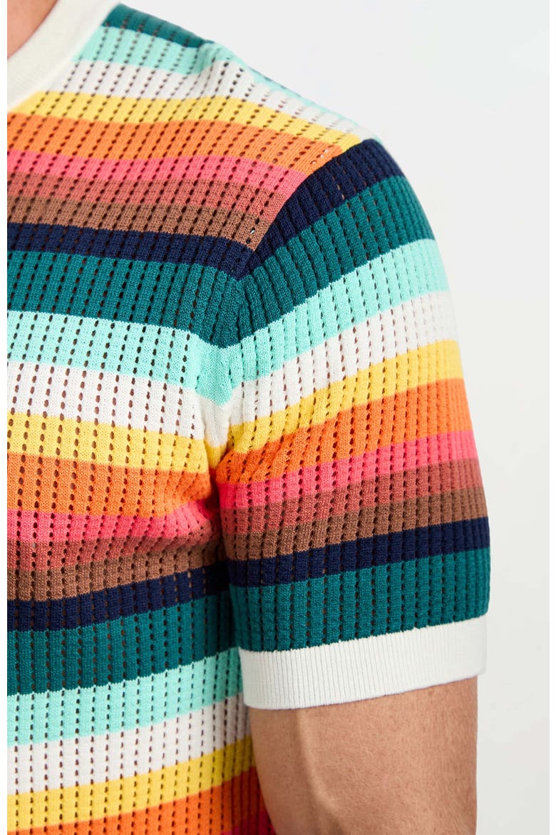 Carlos Short-Sleeve Mesh Crewneck, Alternate, color, Multi