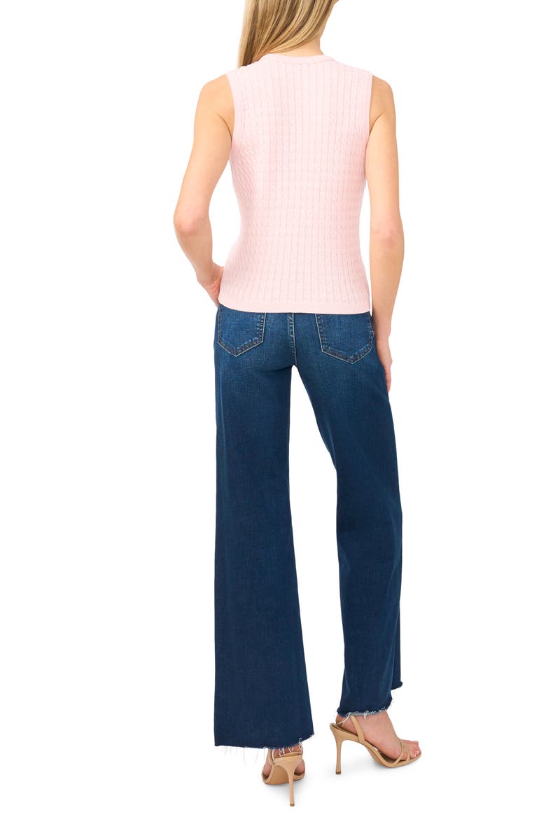 Cable Stitch Cotton Sweater Tank, Alternate, color, POTPOURRI