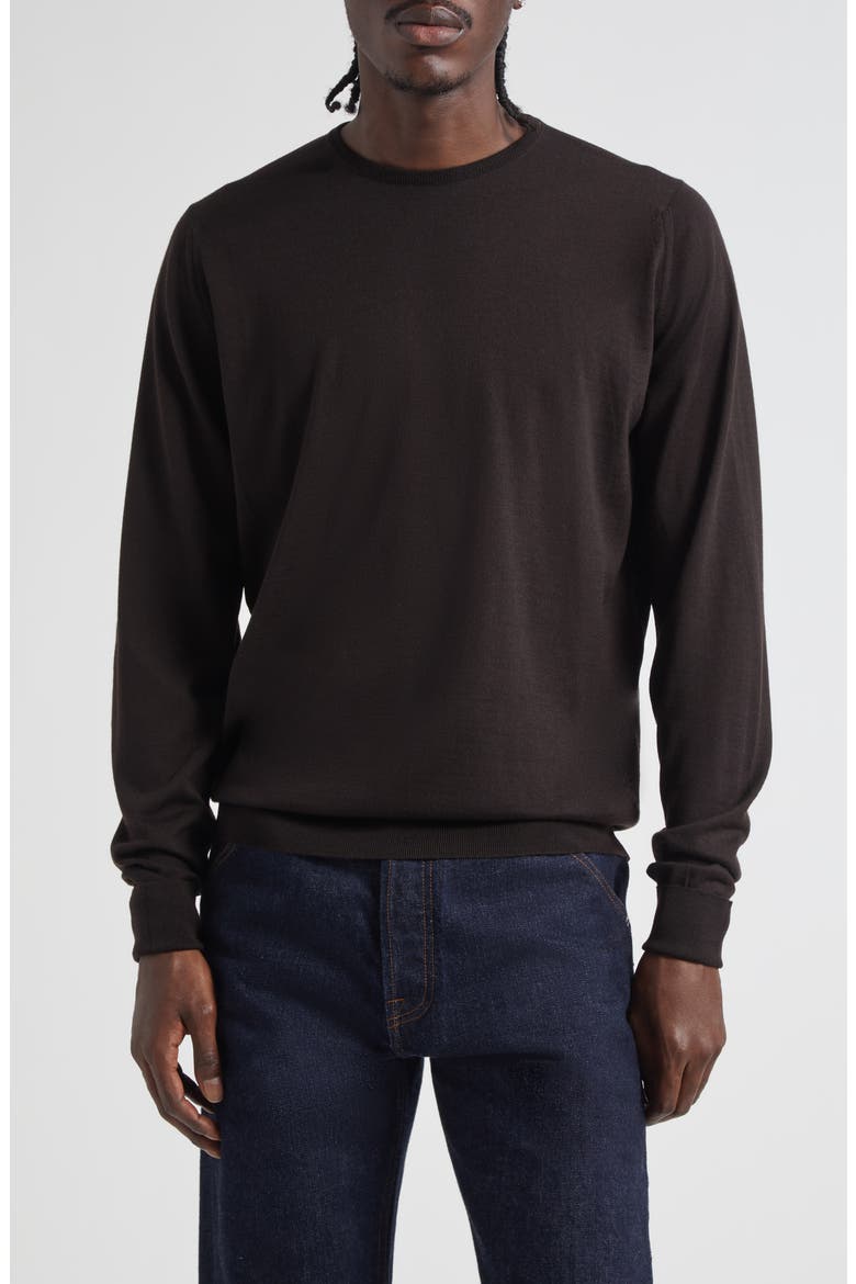 Marcus Virgin Wool Crewneck Sweater, Main, color, FAULKNER BROWN