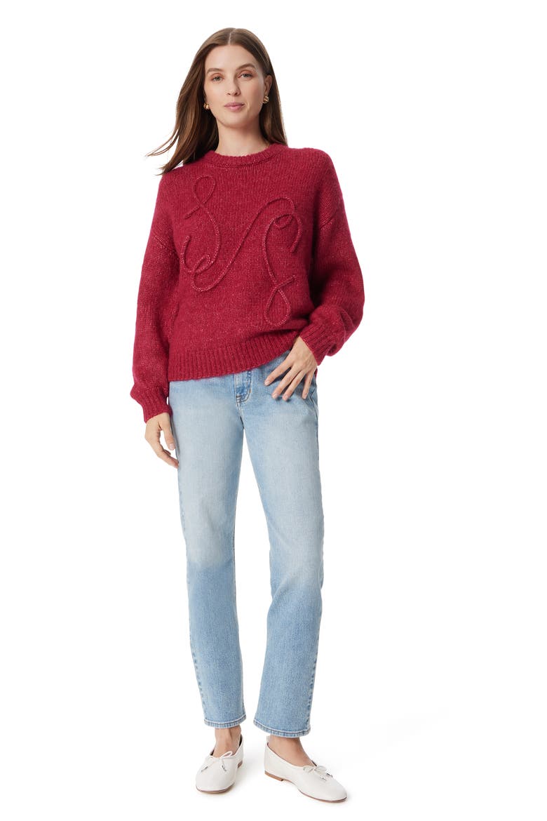 Khloe Boxy Sweater, Alternate, color, CERISE