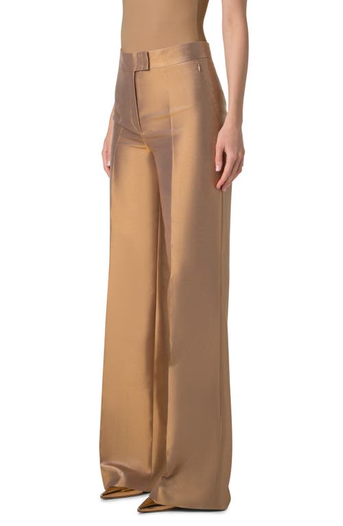 Akris Fior Metallic Silk Blend Pants In Gold