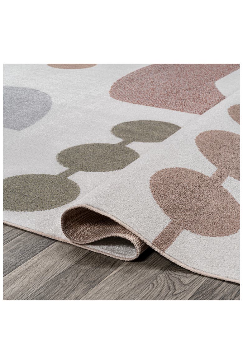 Riley Abstract Coastal Contemporary Machine-Washable Area Rug, Alternate, color, Cream/Multi