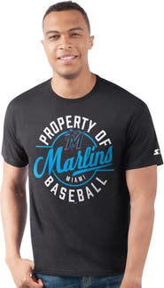 STARTER Men's Starter Black Miami Marlins Prime Time Property Of T-Shirt
