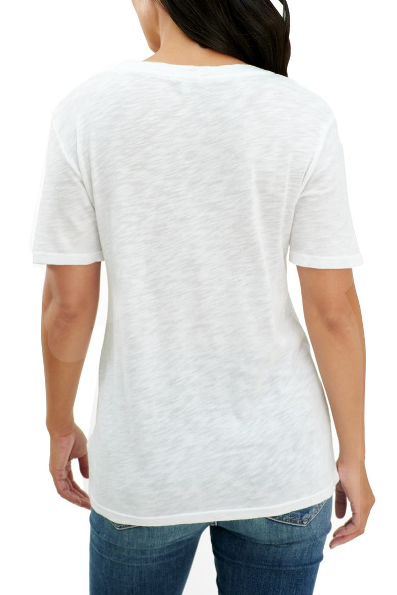 Everly Slub V-Neck Tee, Alternate, color, WHITE