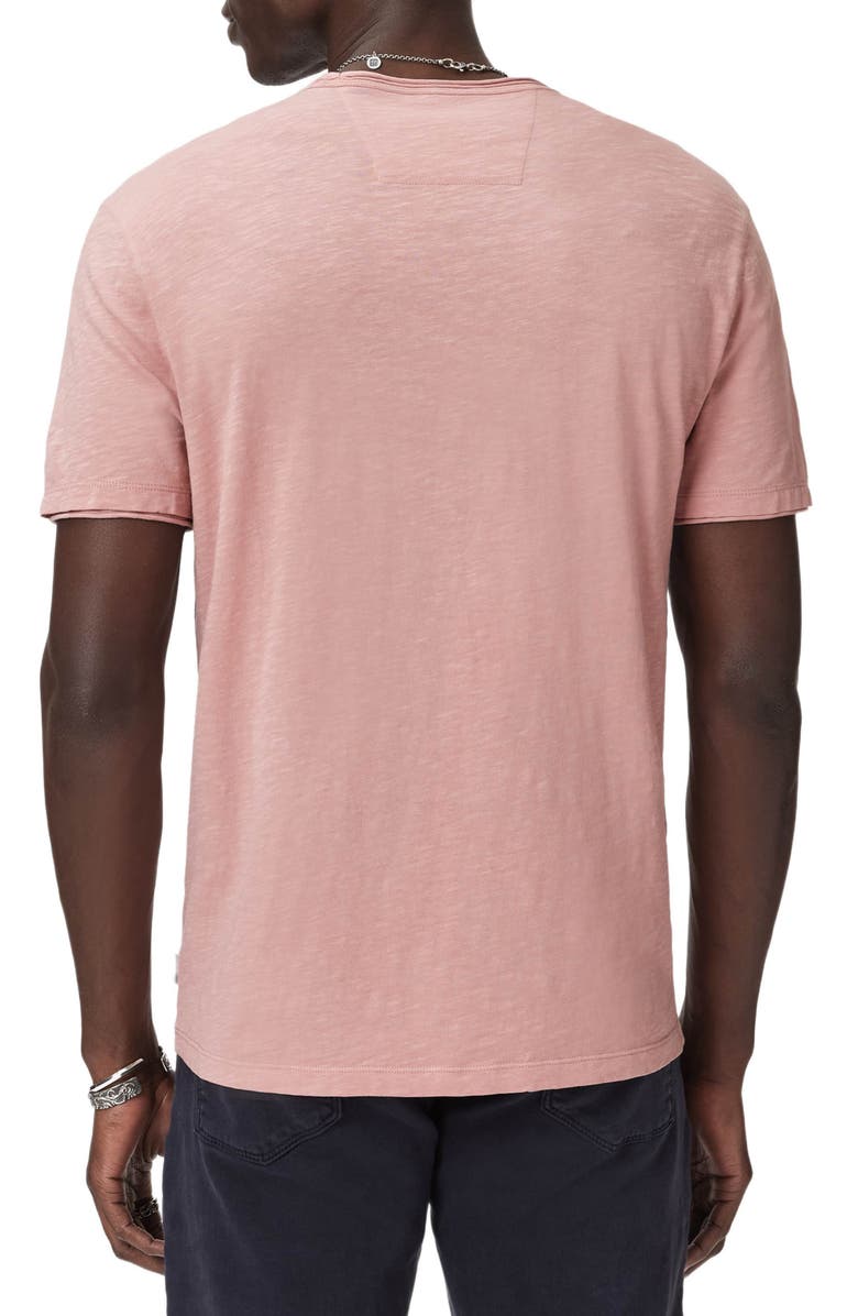 John Varvatos Miles Slub Organic Cotton Raw Edge T-Shirt, Alternate, color, Pink Sand