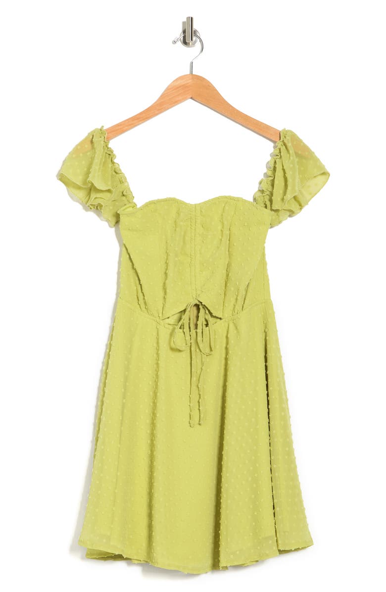 AREA STARS Off-the-Shoulder Ruffle Dot Dress, Alternate, color,