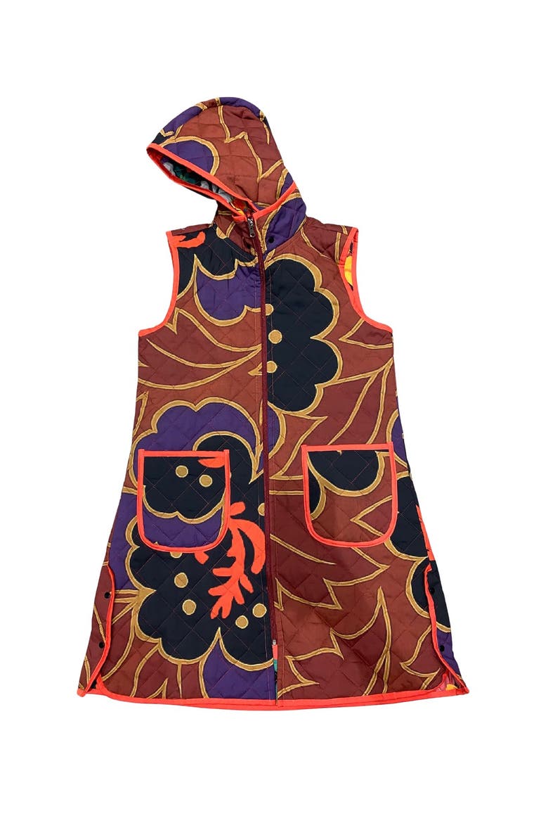 Juani Vest, Alternate, color, Green garden / brown floral