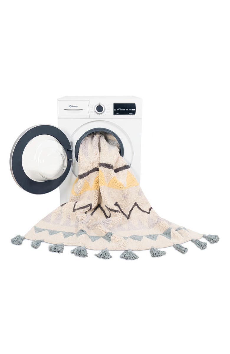 Lorena Canals Zigzag Stripe Washable Rug, Alternate, color, Vintage Blue