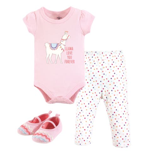 Little One's Cotton Outfit Set Bodysuit, Pants, and Matching Shoes