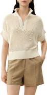 Lilysilk Toscana Pointelle Knit Half-Zip Sweater