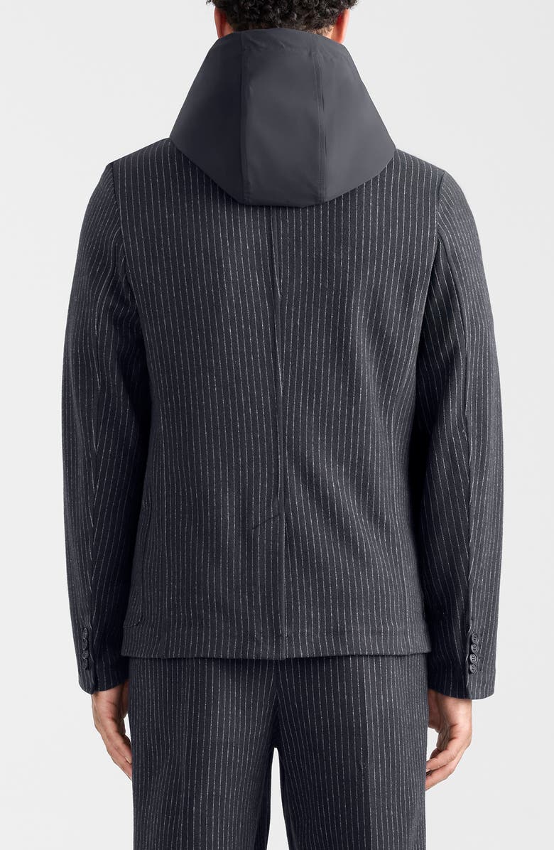 Mackage Wells Pinstripe Jacket with Removable Hooded Bib, Alternate, color, Navy-Cream