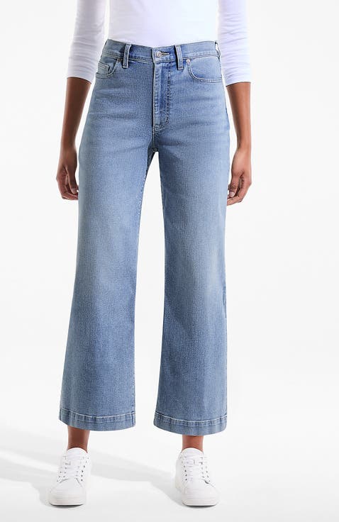 Recover Denim High Rise Wide Leg Crop Jeans