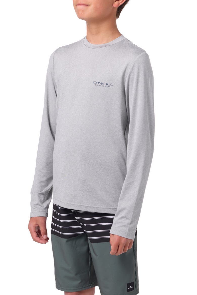 Kids' TRVLR Stacked Long Sleeve Performance T-Shirt, Alternate, color, HEATHER GREY