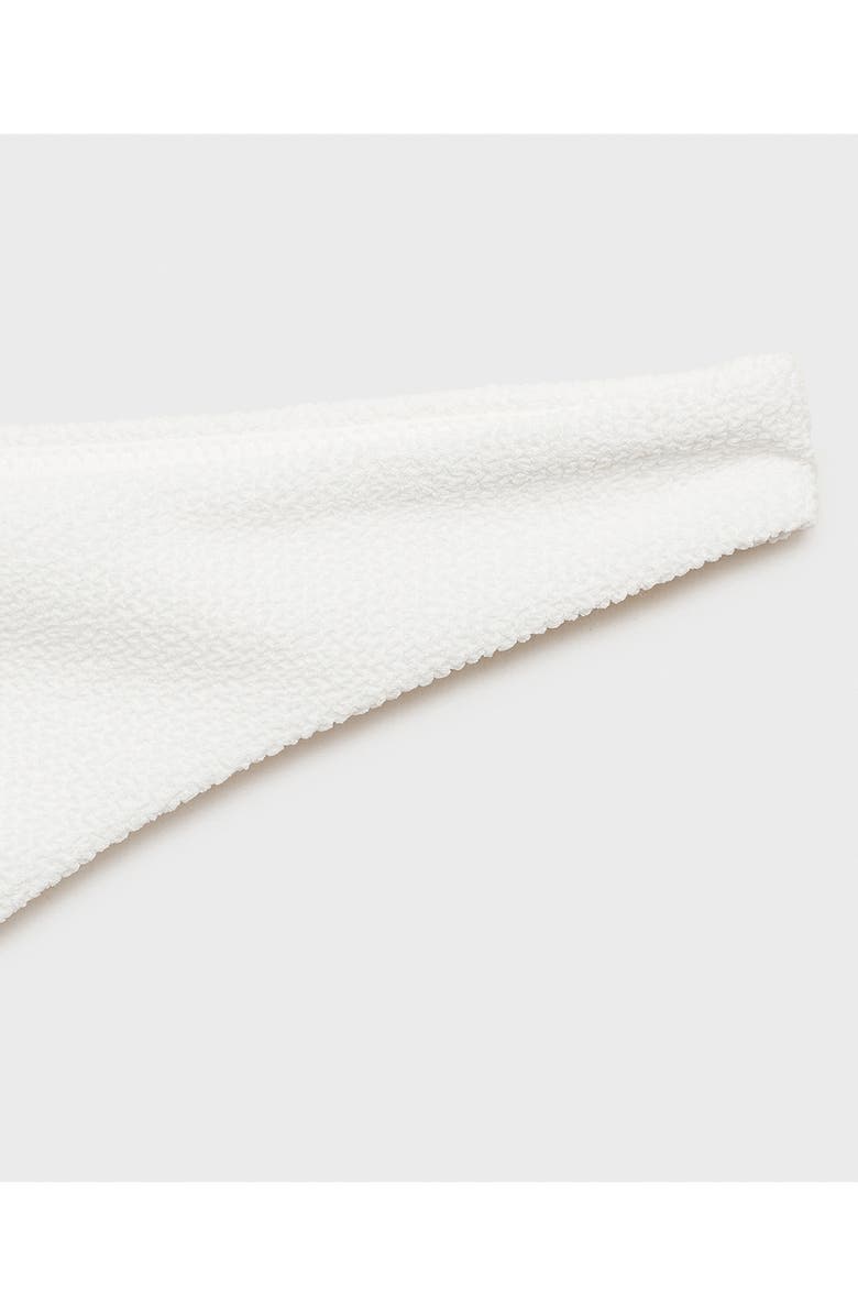 MANGO Brazilian Textured Bikini Bottoms, Alternate, color, White