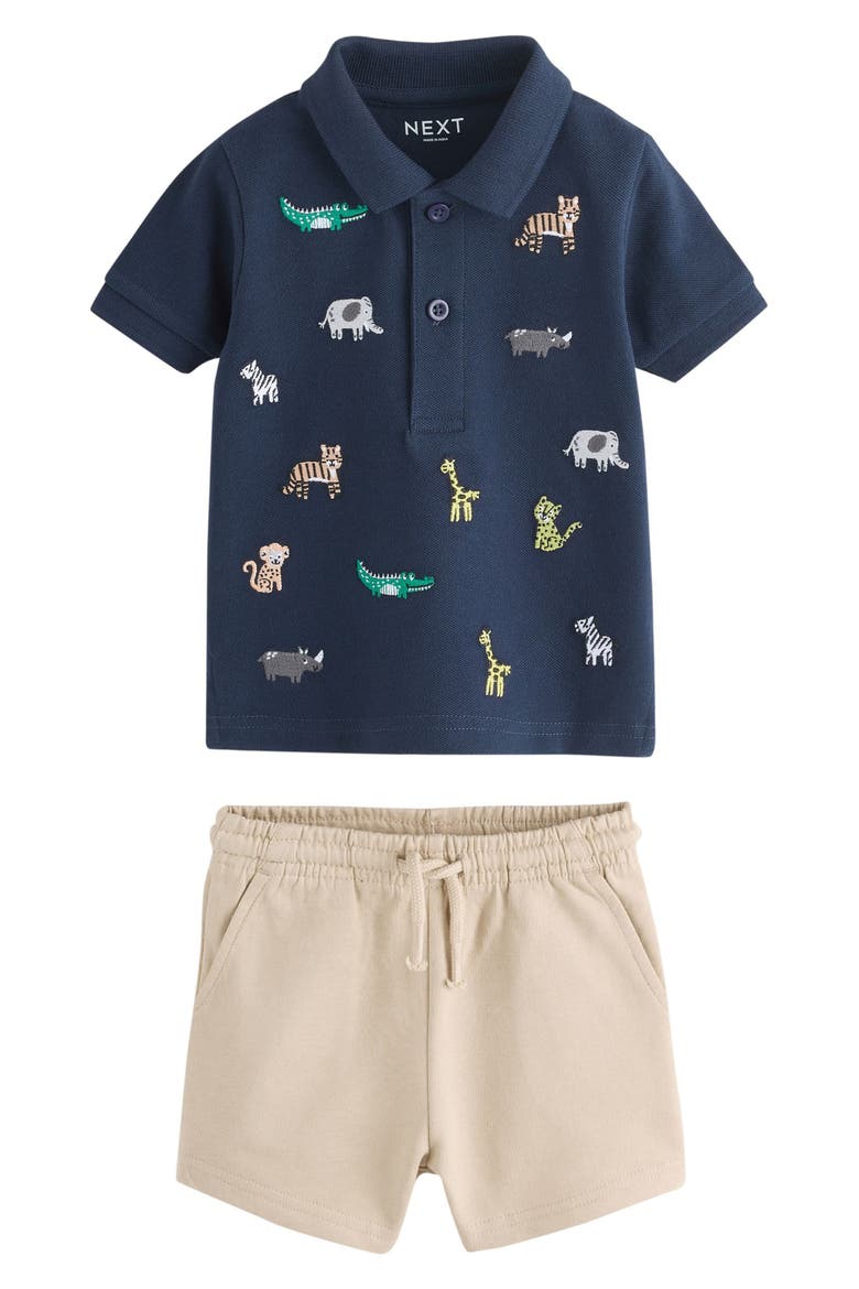 Kids' Safari Polo & Shorts Set, Main, color, BLUE