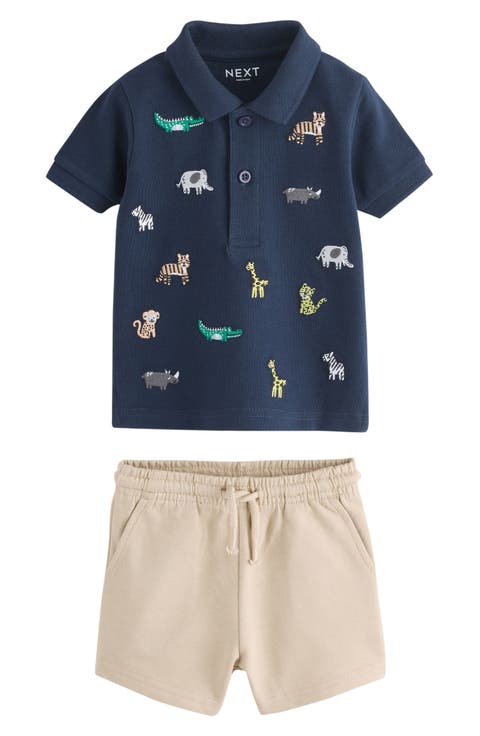 Kids' Safari Polo & Shorts Set