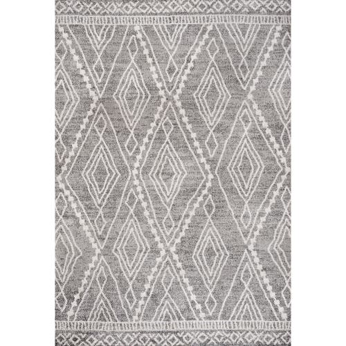 Jonathan Y Rih Moroccan Style Diamond Area Rug In Gray/ivory