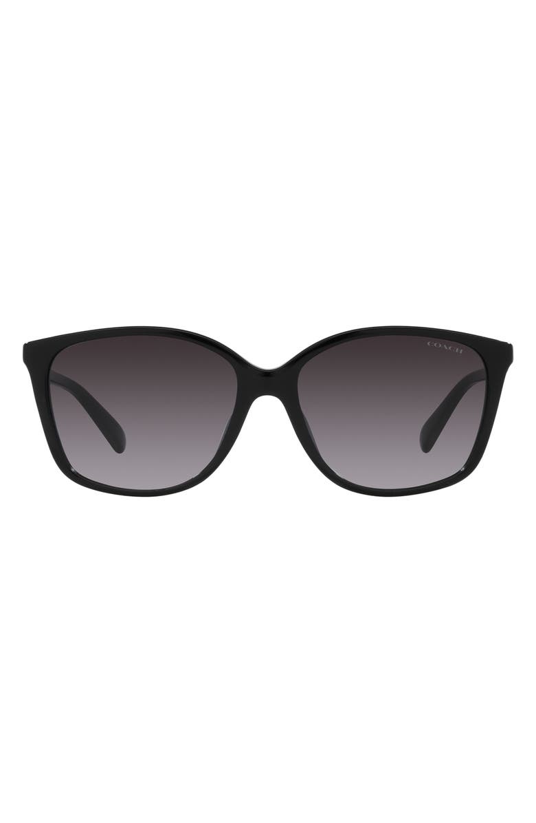 COACH 55mm Gradient Polarized Square Sunglasses, Main, color,