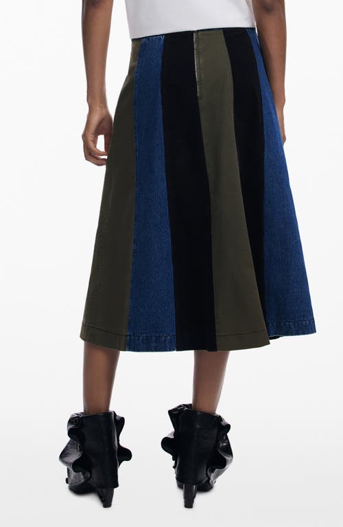 Desigual A-line Panel Skirt In Brown