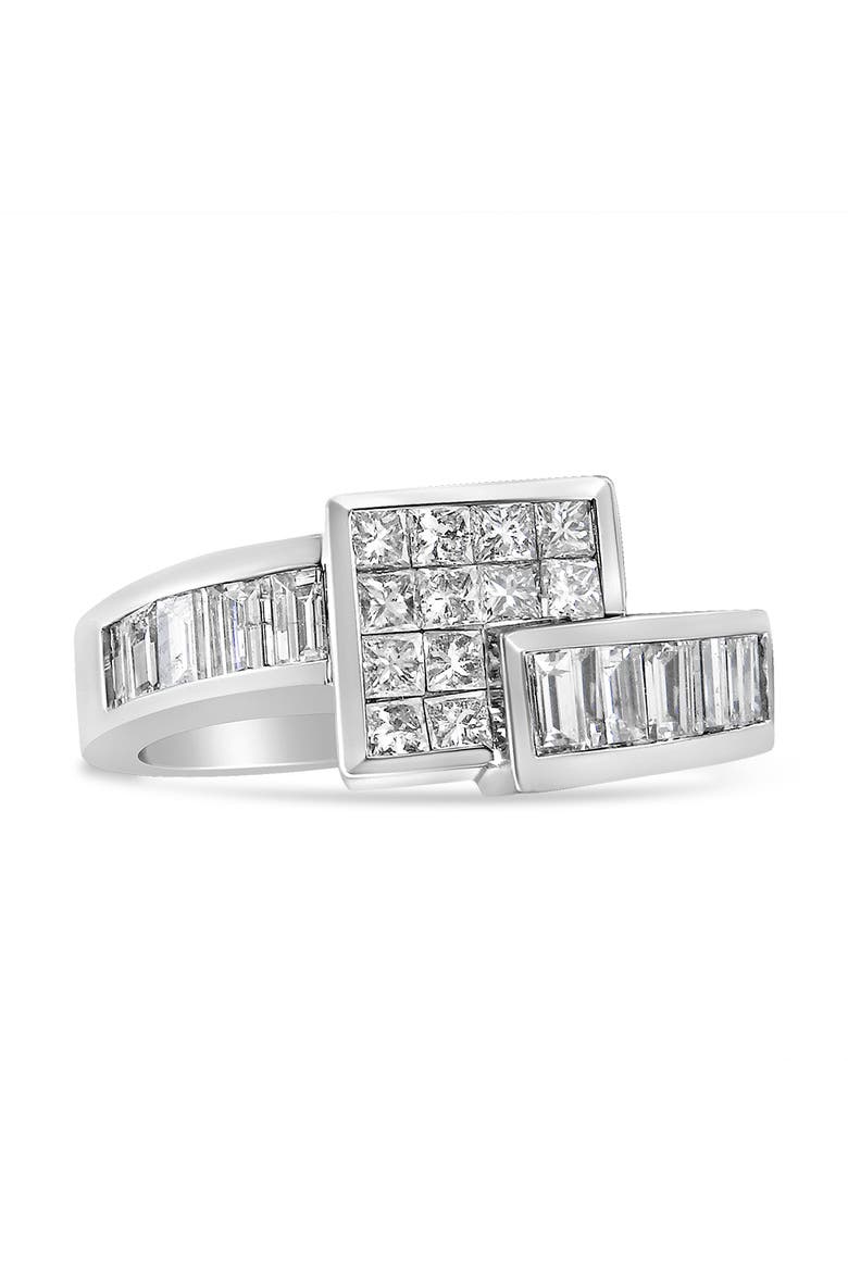 14K White Gold 1 1/2 Cttw Diamond Geometric Bypass Ring Band, Main, color, White