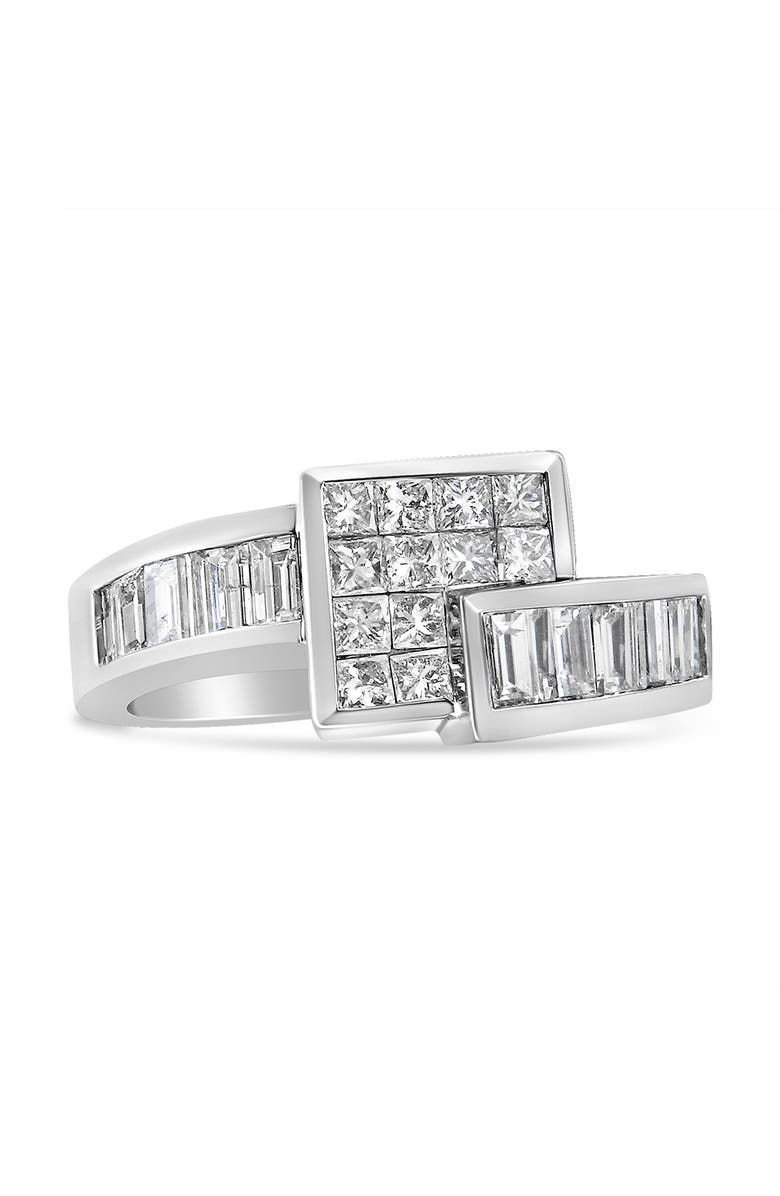Haus of Brilliance 14K White Gold 1 1/2 Cttw Diamond Geometric Bypass Ring Band, Main, color, White