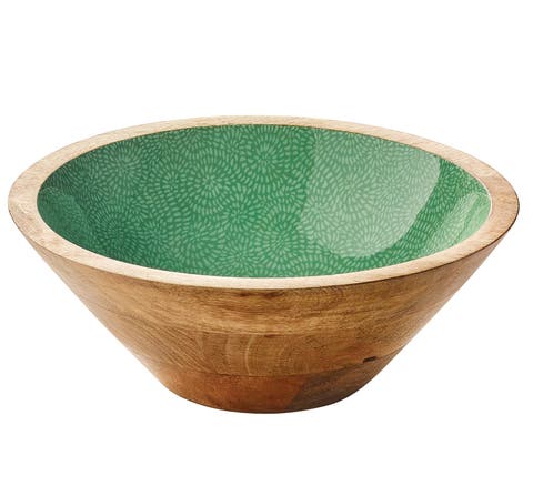Mango Wood Lacquered Small Serving Bowl, 8" x 3"