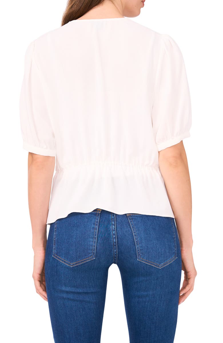 Halogen<sup>®</sup> Button Front Tie Waist Top, Alternate, color, New Ivory