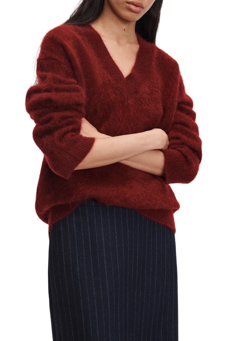 Jada Brushed Cashmere V-Neck Sweater, Alternate, color, PMGT