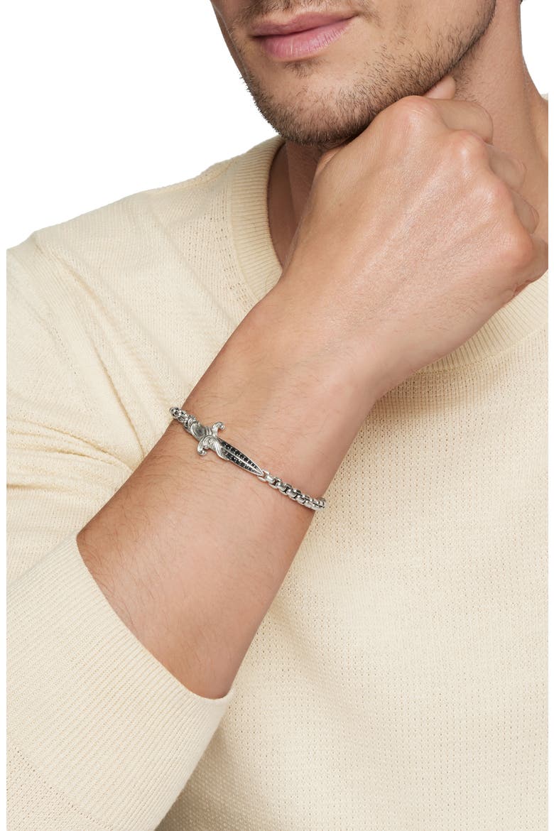 'Waves' Dagger Bracelet with Black Diamonds, Alternate, color, BLACK DIAMOND