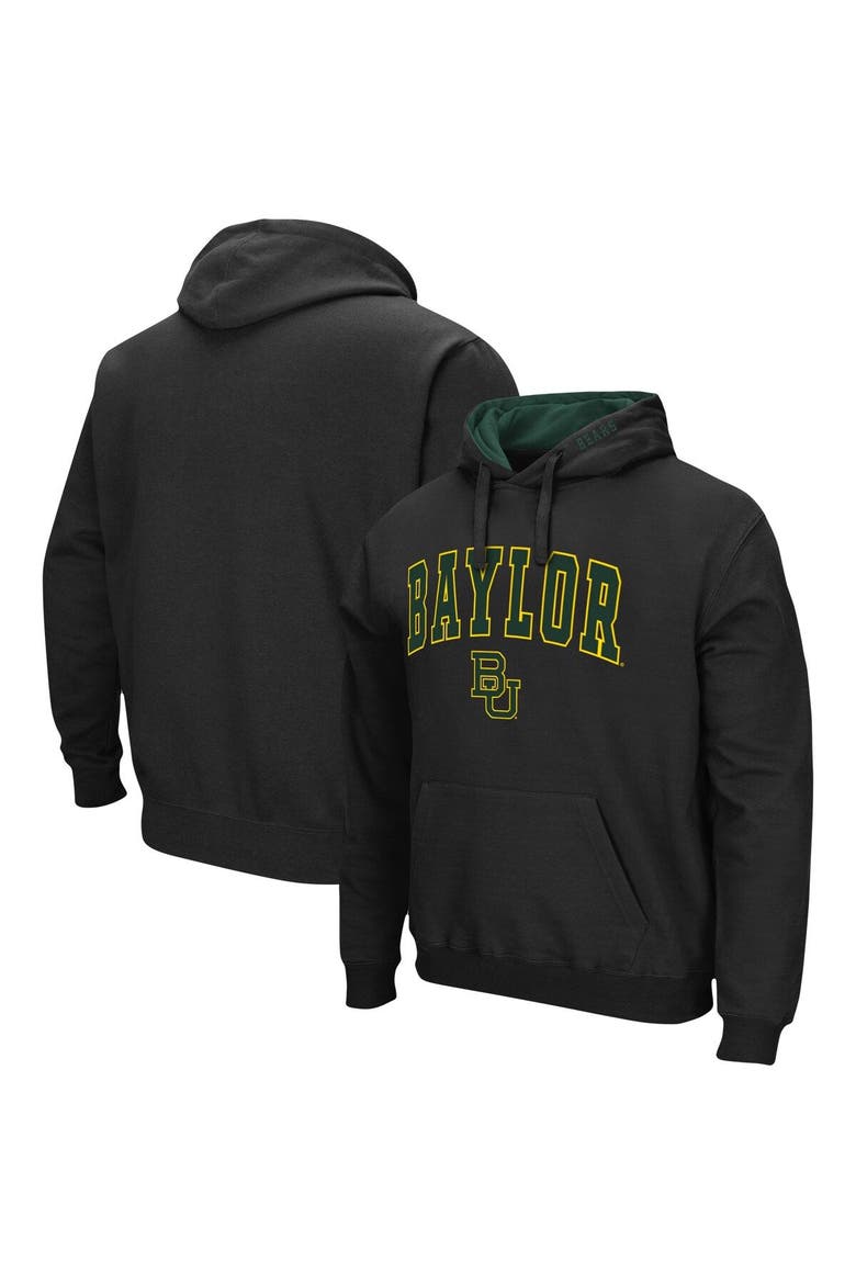 Men's Colosseum Black Baylor Bears Arch & Logo 3.0 Pullover Hoodie, Main, color, Black