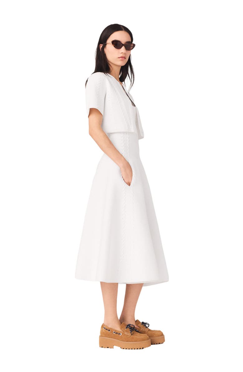 maje Cropped cardigan, Alternate, color, White