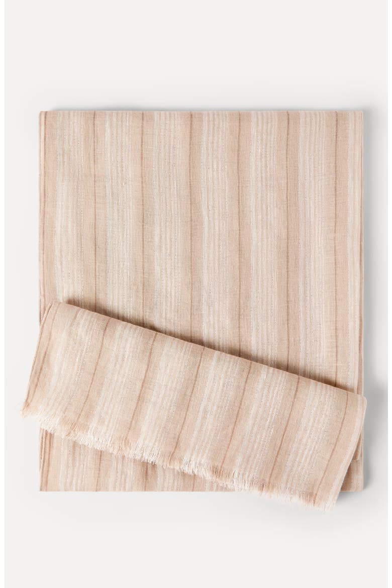 Sparkling linen scarf, Alternate, color, Beige