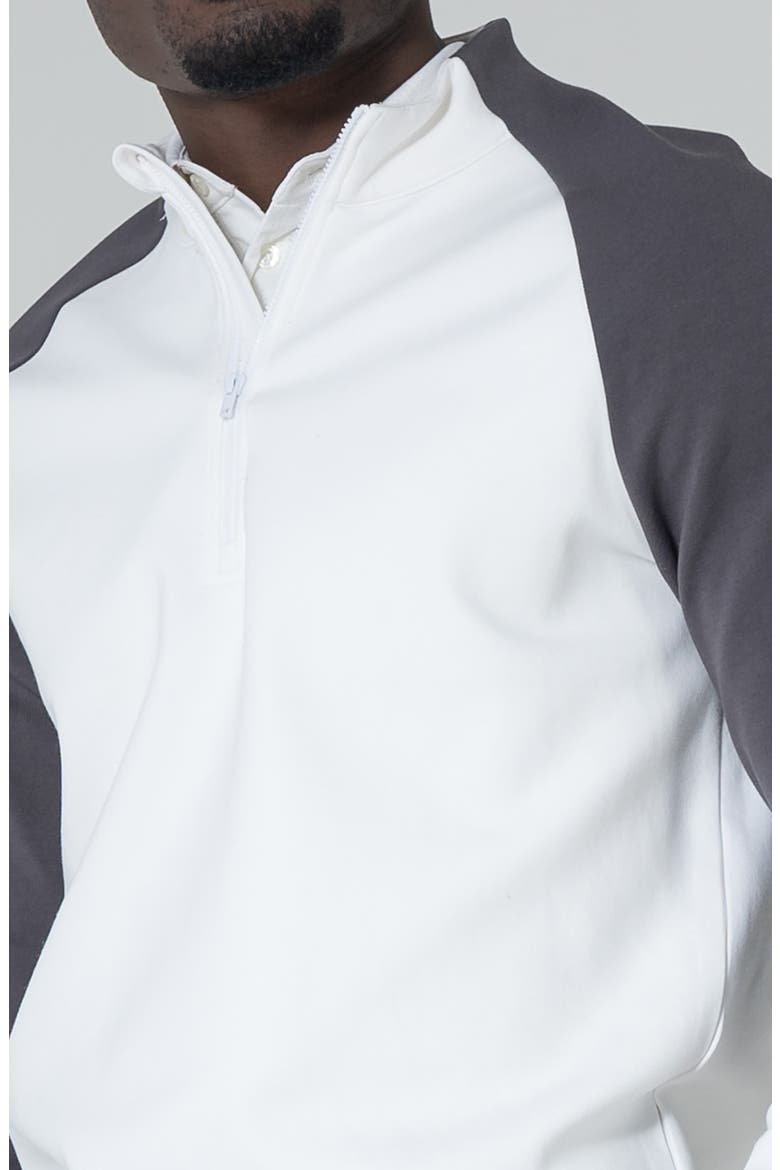Crown Midlayer Quarter Zip Pullover, Alternate, color, WHITE/ CHARCOAL