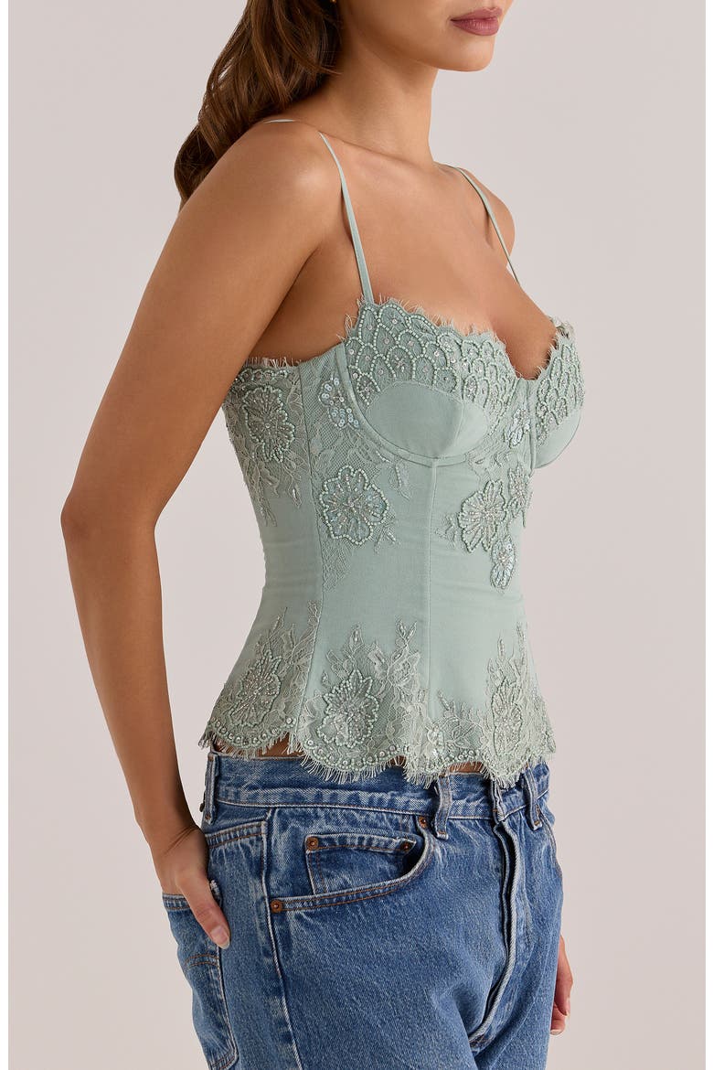 Soraya Embellished Georgette Top, Alternate, color, JADE