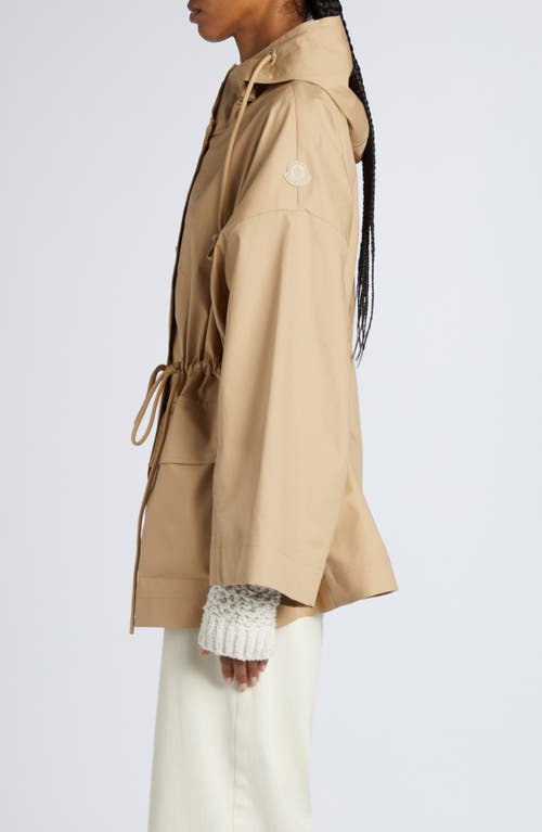Shop Moncler Gaillon Cotton Blend Parka In Beige