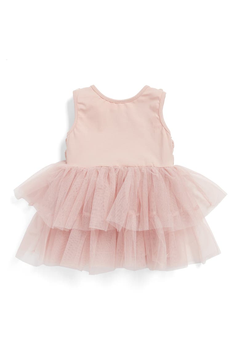 Rosette Tulle Dress, Main, color, DUSTY PINK