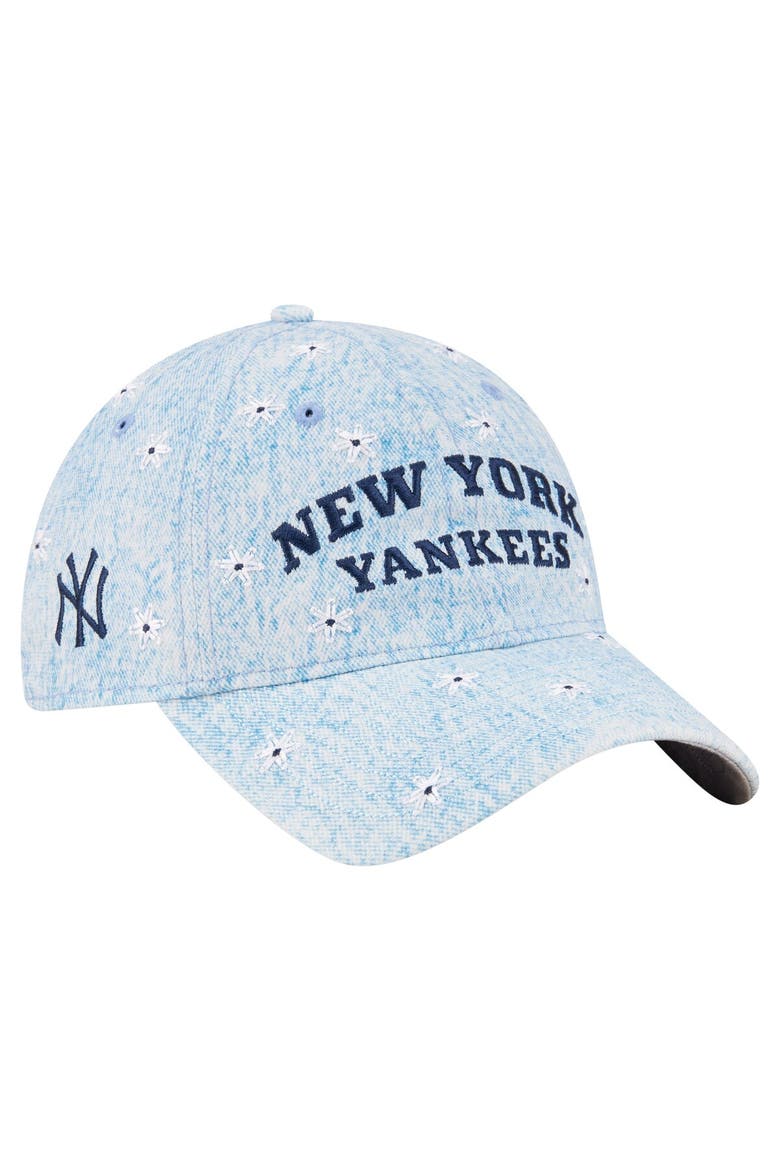 Women's New Era  Light Blue New York Yankees Daisy All Over 9TWENTY Adjustable Hat, Main, color, Light Blue