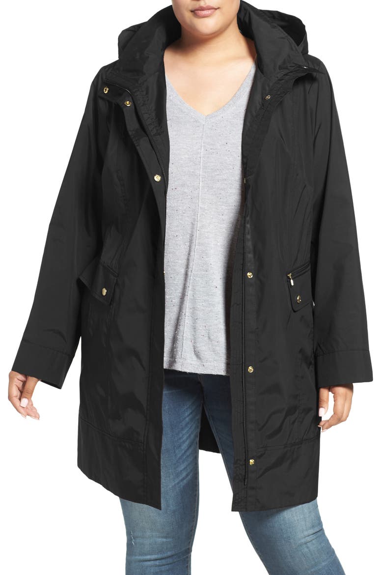 Water Resistant Rain Jacket, Main, color, BLACK
