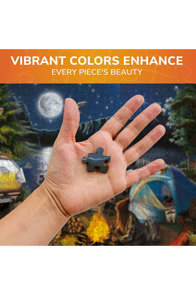 1000 Piece Adventure Jigsaw Puzzle for Adults, Alternate, color, Campfire