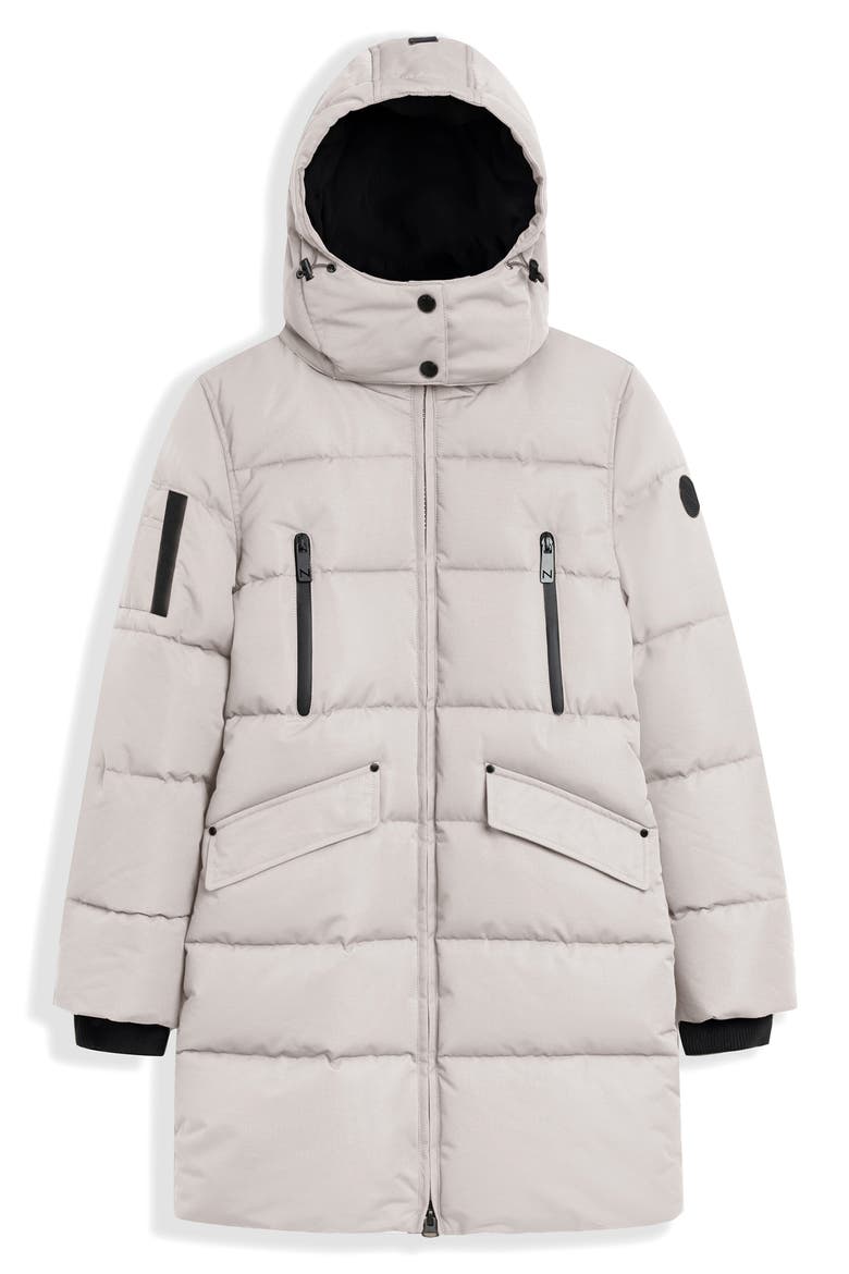Addie Water Resistant Quilted Hooded Parka, Alternate, color, SNOW