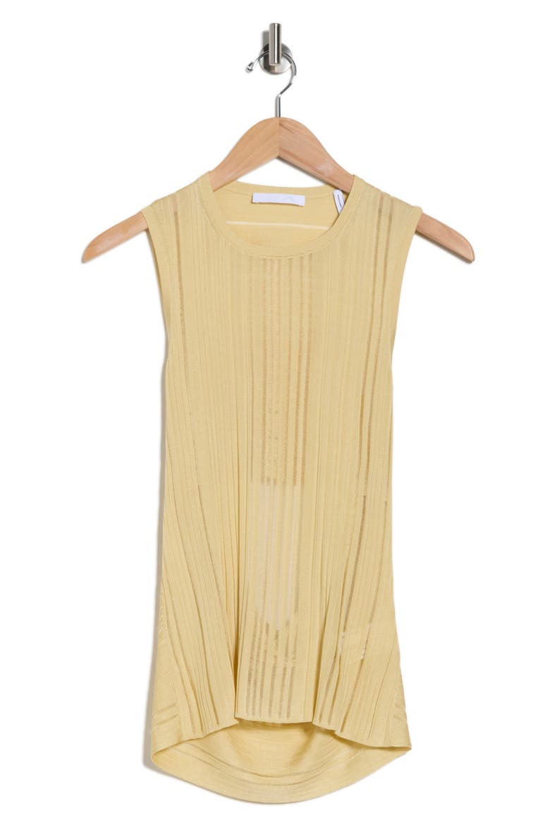 Open Back Semisheer Sleeveless Sweater, Alternate, color, BUTTER