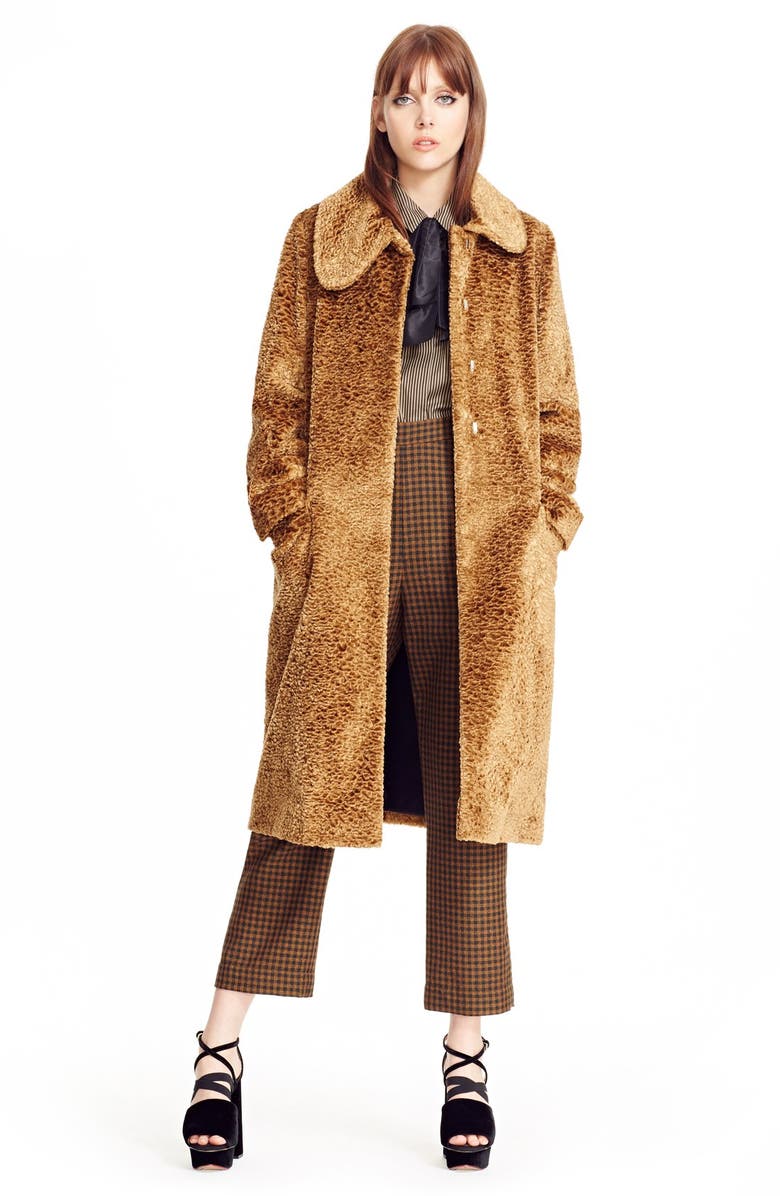 Isa Arfen Asymmetrical Tie Collar Coat, Alternate, color,