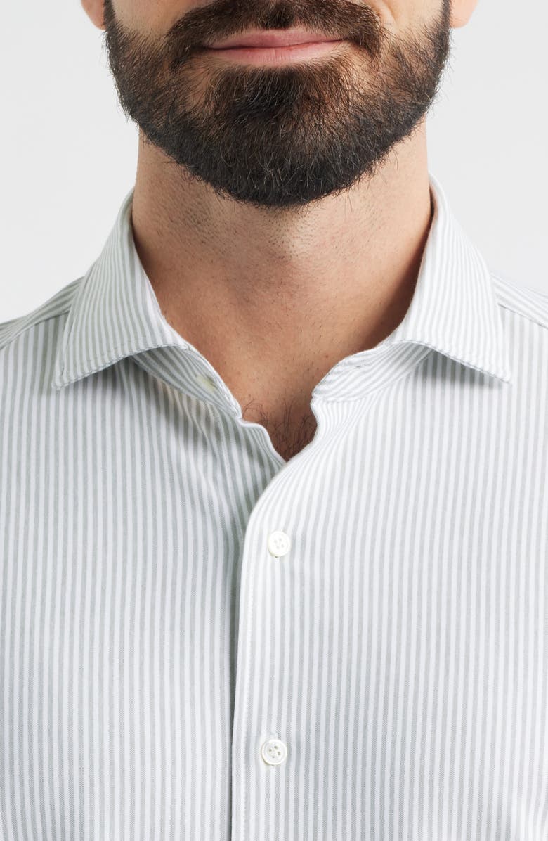 Peter Millar Crown Crafted Excursionist Flex Stripe Button-Up Shirt, Alternate, color, Willow