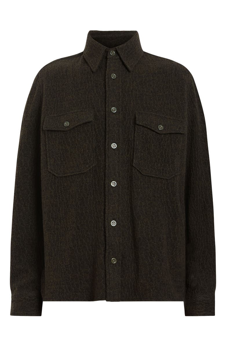 AllSaints Pegasus Wool Blend Button-Up Overshirt, Alternate, color, 
