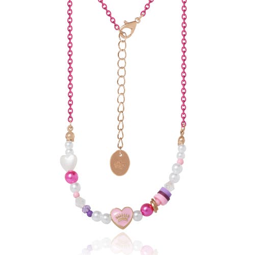 Juicy Couture Kids Pastel Beaded Heart Necklace In Multi