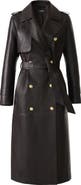 Mackage Gael Double Breasted Lambskin Leather Trench Coat