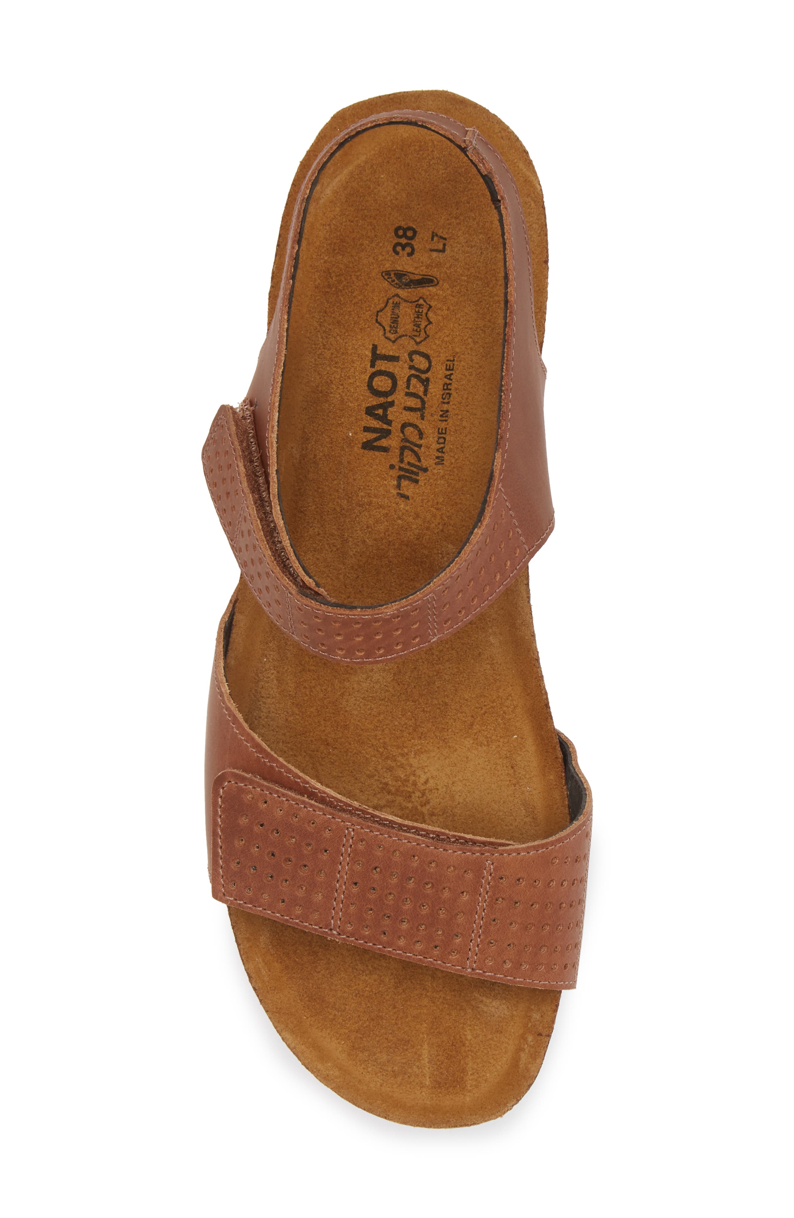 Naot Vivian Wedge Sandal, Alternate, color, Latte Brown Leather