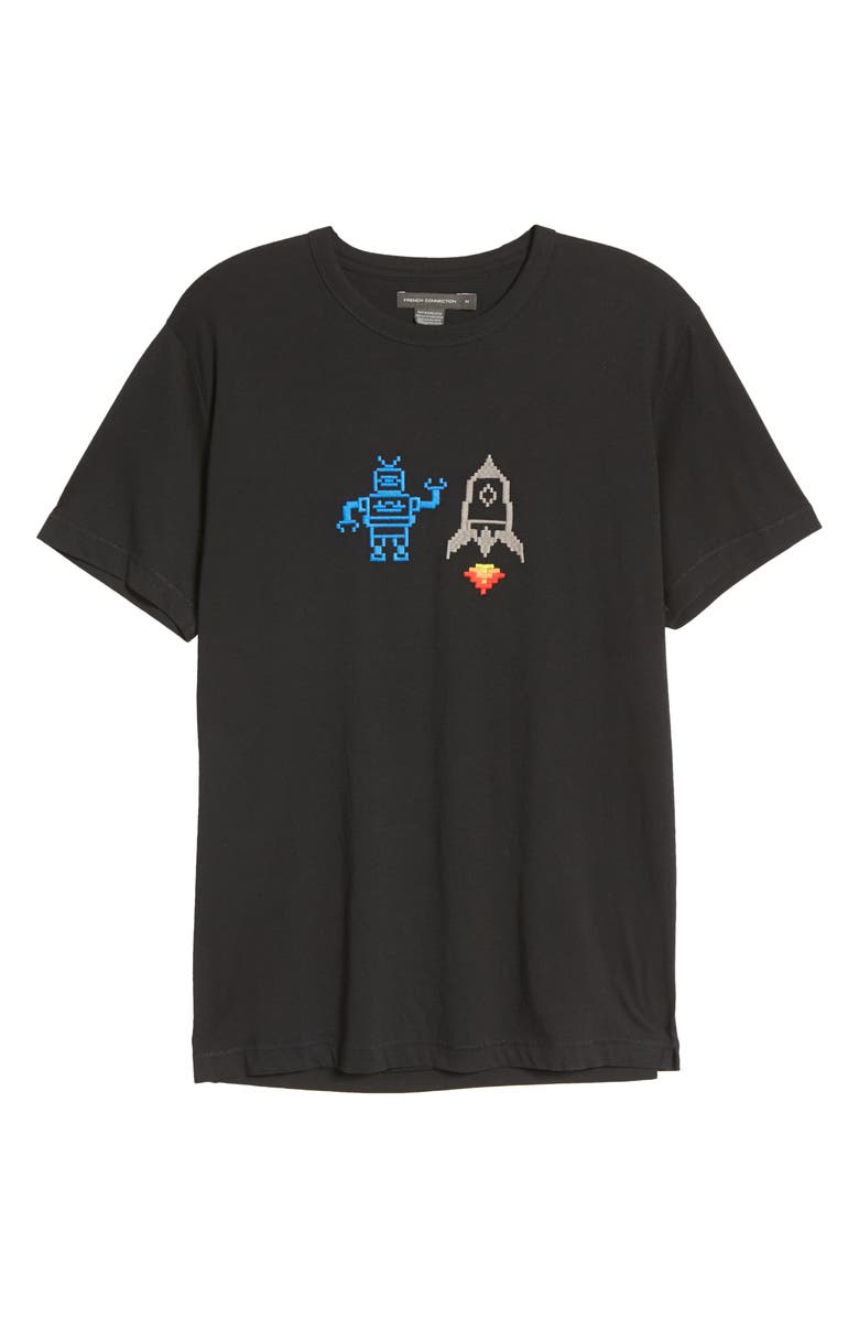 French Connection Men's Robot & Rocket Graphic Tee, Alternate, color,