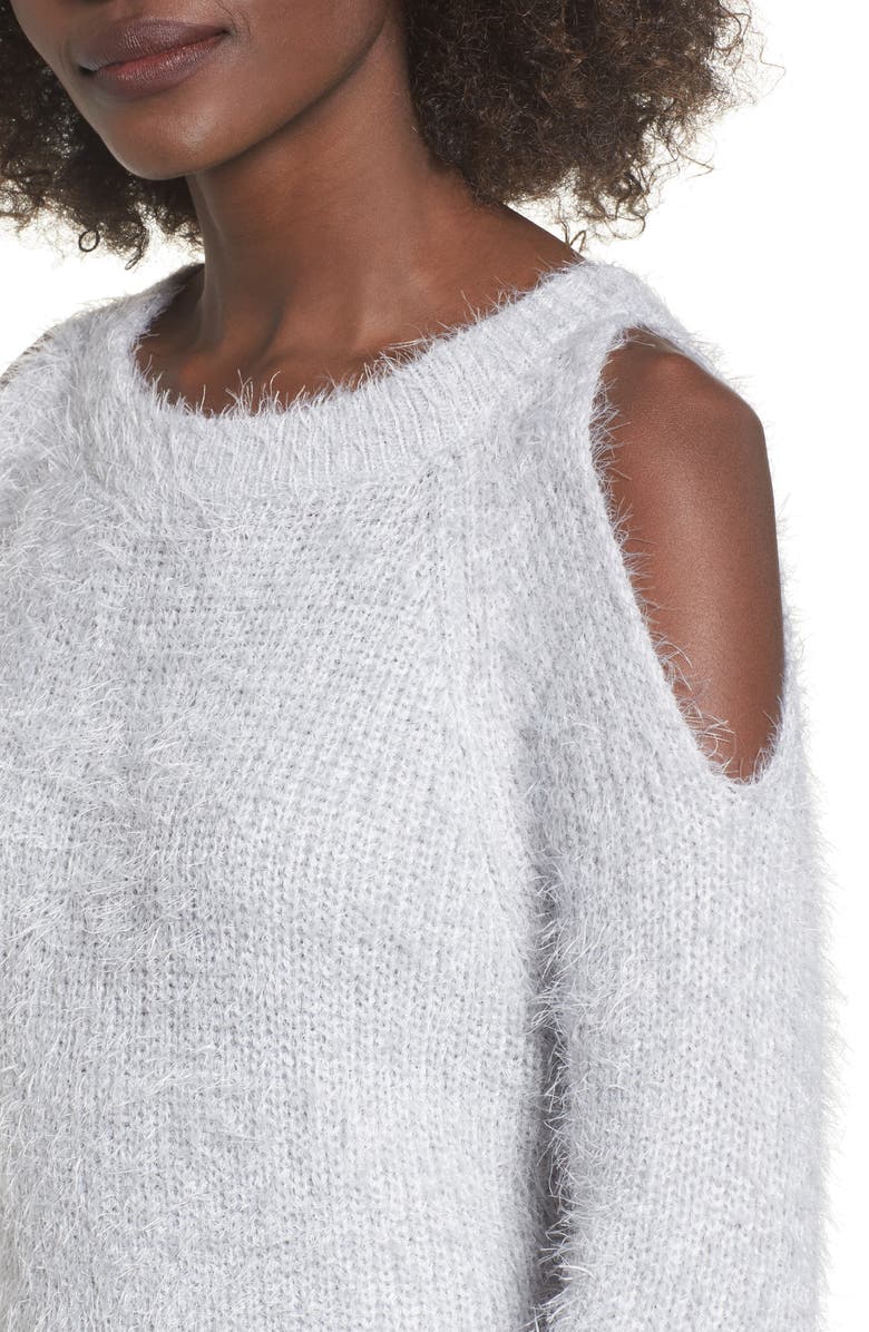 Woven Heart Cold Shoulder Sweater, Alternate, color, 